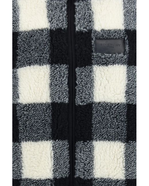 Givenchy Black Checked Wool-Blend Teddy Jacket for men