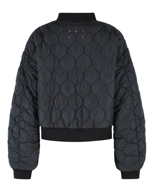 Maison Margiela Black Dark Reversible Ribbed Polyamide Bomber Jacket