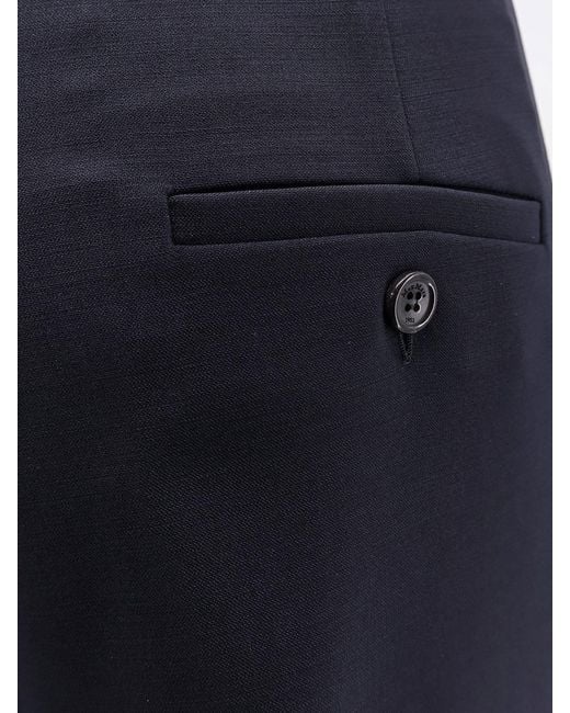 Max Mara Blue Rtw Lana Vergine Elastan