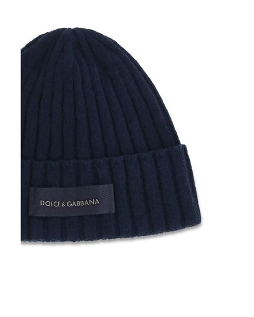 Dolce & Gabbana Blue Dolce & Gabbana Beanie Hat for men