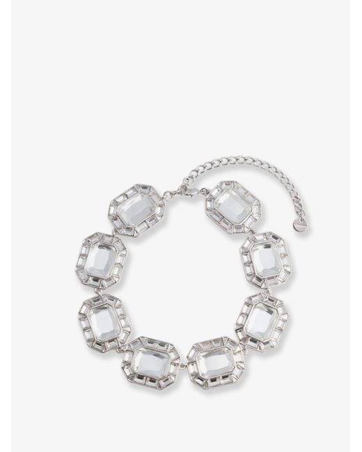 Self-Portrait White Crystal Necklace