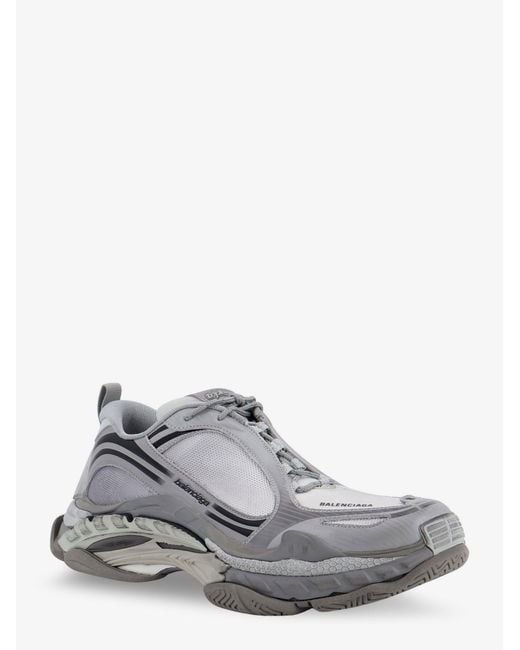 Balenciaga White Triple S.2 Gradient Mesh And Nylon Insert Sneakers With Used Effect for men