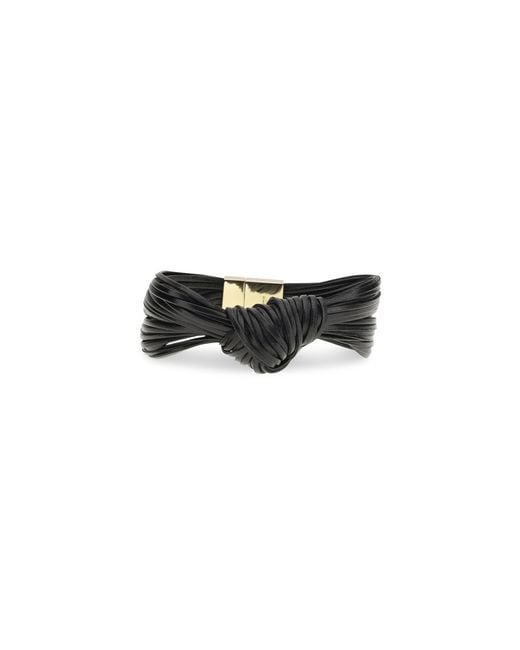 Bottega Veneta Black Knot Leather Bracelet
