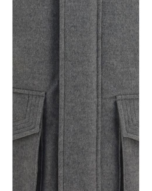 Brunello Cucinelli Gray Jacket Cashmere Zip And Buttons for men