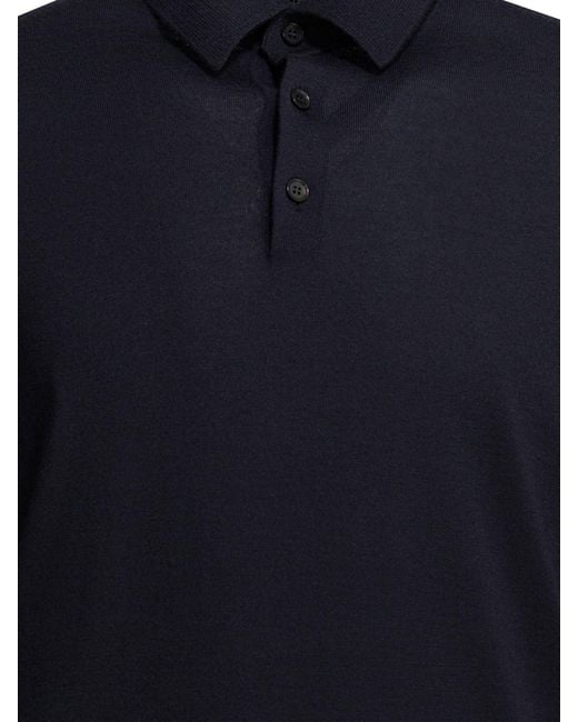 Zegna Blue Cashmere Polo Sweater for men