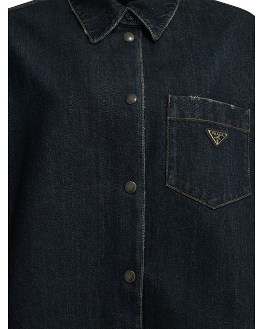 Prada Black Denim Jacket With Logo