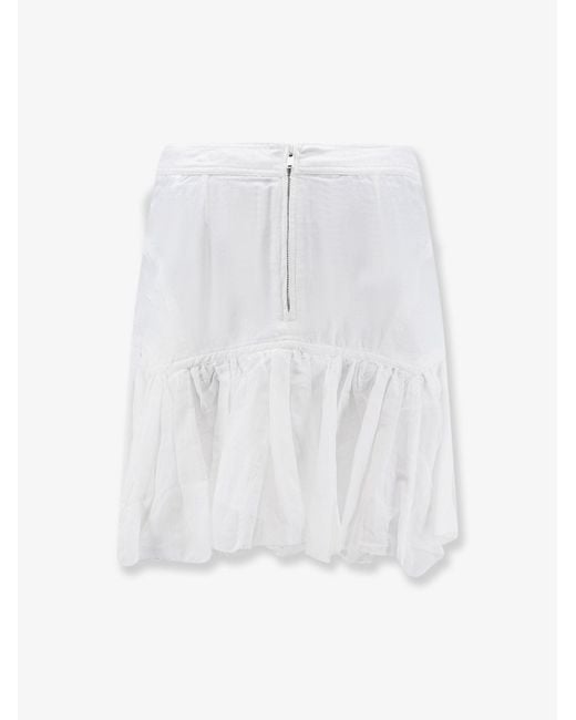 Isabel Marant White Daneen Organic Cotton And Viscose Skirt