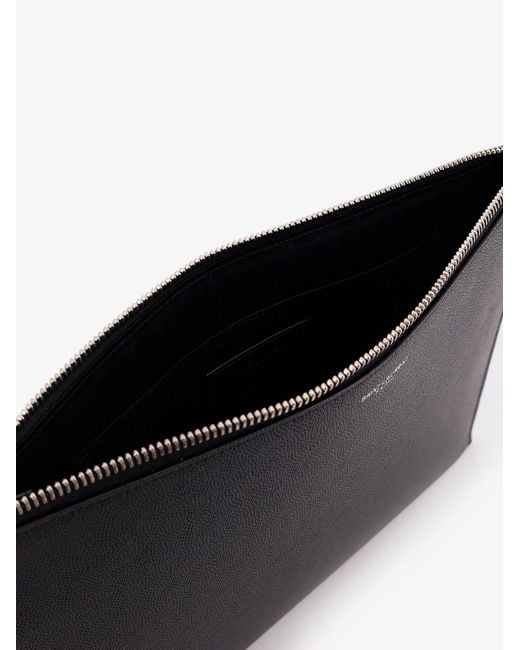Saint Laurent Black Leather Ipad Holder for men