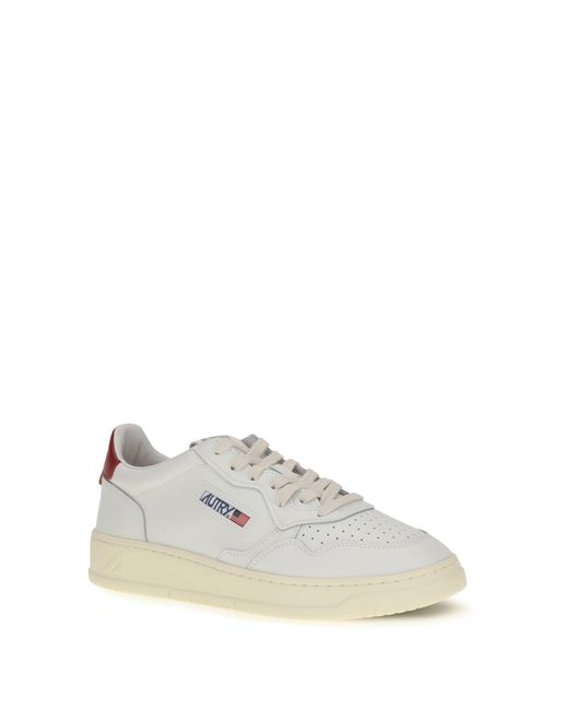 Autry White Medalist Low Sneakers/Deep Claret for men