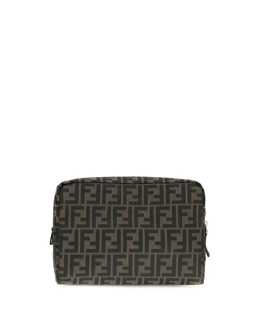 Fendi Gray Medium Superlight Ff Zucca Fabric Beauty Case for men