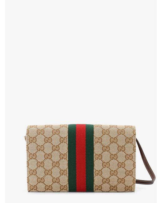 Gucci Natural Horsebit Web Gg Fabric Wallet