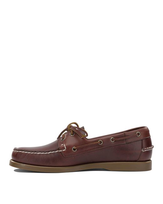 Sebago Brown "Dockside Portland Waxed" Lace-Up Loafers for men