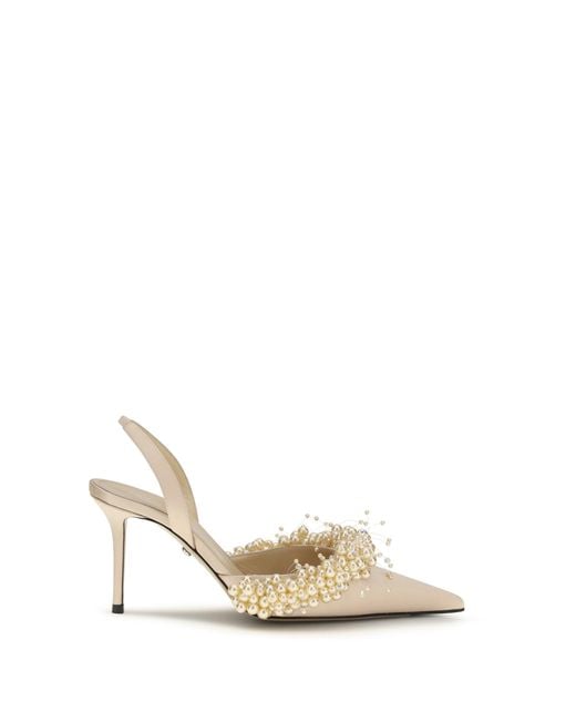 Mach & Mach White Slingback Pumps