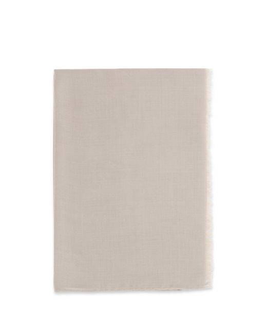 Max Mara White Fringed Scarf