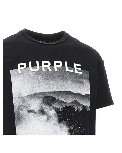 Purple Brand Black Inside-Out Jersey T-Shirt With Print for men