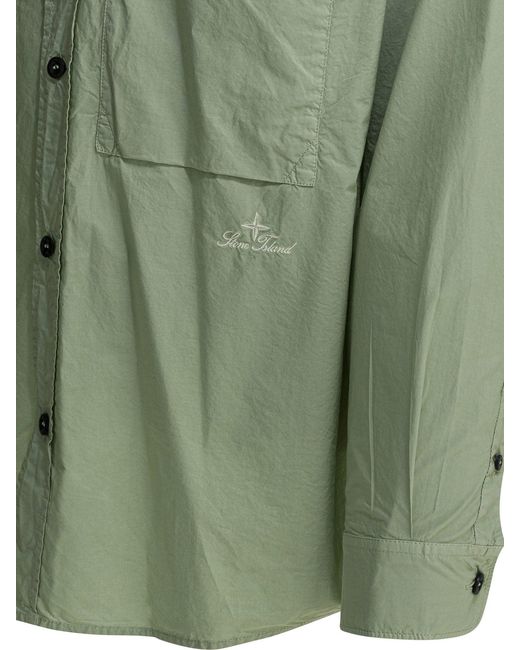 Stone Island Green Casual Cotton Shirt for men