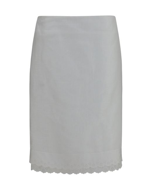 Magda Butrym Gray Embroidered Midi Skirt