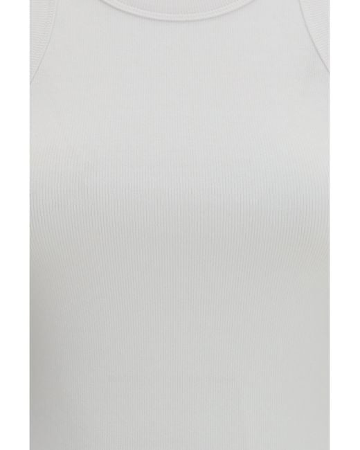 Totême Gray Ribbed Cotton Tank Top