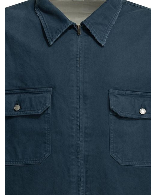 A.PRESSE Blue Lightweight Cotton Jacket