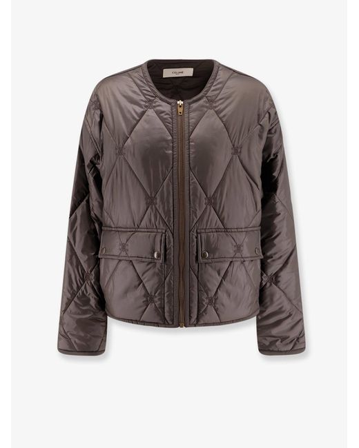 Céline Brown Triomphe Quilted Jacket