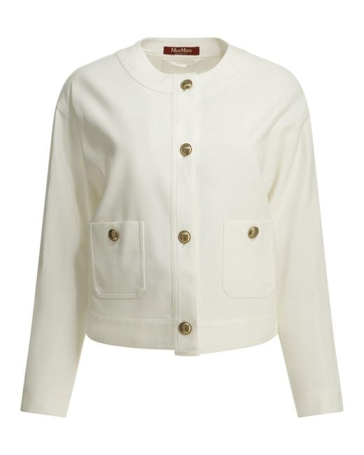 Max Mara White Cotton Lightweight Jacket