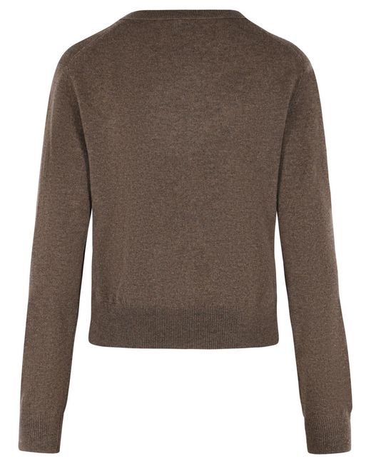 Lisa Yang Brown 'Greer' Dark Truffle Cashmere Sweater