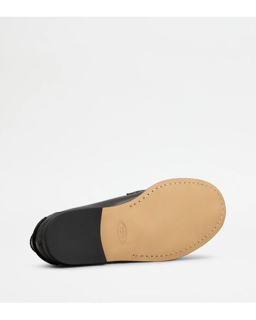 Tod's Black Leather Loafers