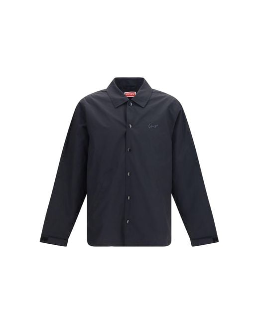 KENZO Blue Lightweight Cotton And Nylon Jacket for men