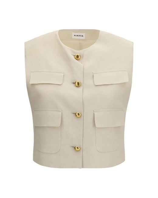 P.A.R.O.S.H. White P.A.R.O..H. Wool Gilet
