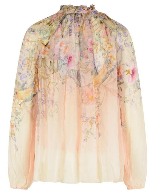 Zimmermann Natural 'Rebellion' Viscose Cream Blouse