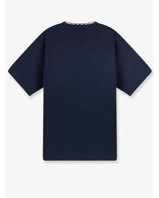 Burberry Blue Cotton T-Shirt for men