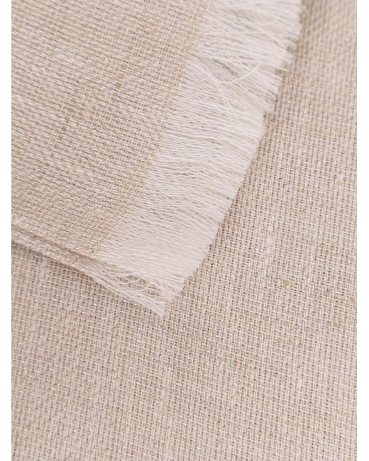 Brunello Cucinelli Natural Sparkling Linen Scarf