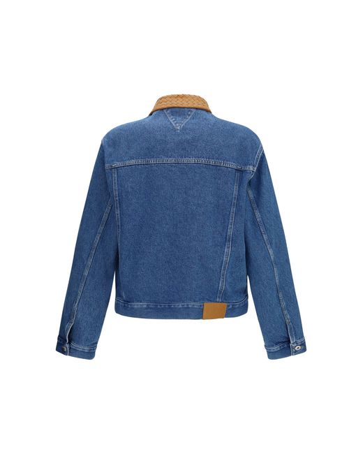 Bottega Veneta Blue Intreccio Denim Jacket for men