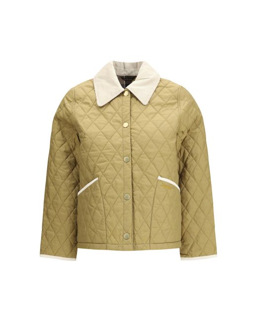 Women's Metallic Quilted Jacket Liddesdale Cropped Sand/Pearl