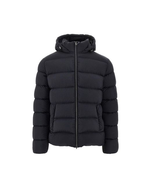 Herno Blue Nylon Microfiber Goose Down Jacket for men