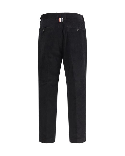 Thom Browne Black Corduroy Chino Pants for men