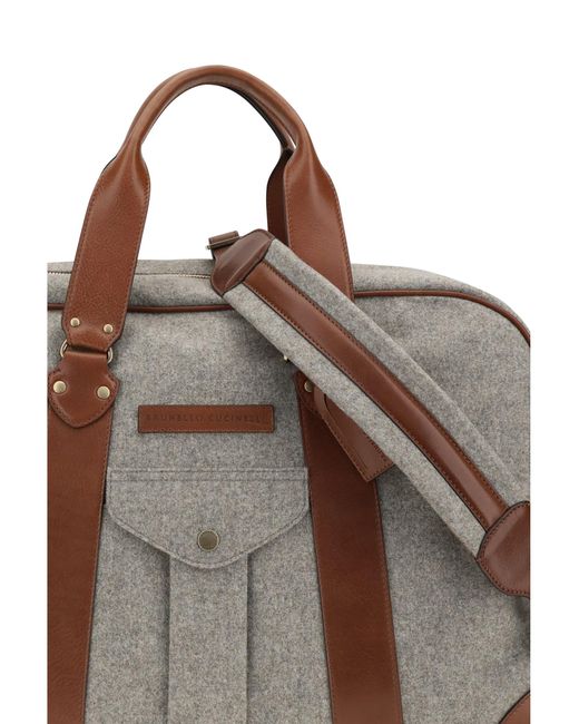 Brunello Cucinelli Brown Travel Bag for men
