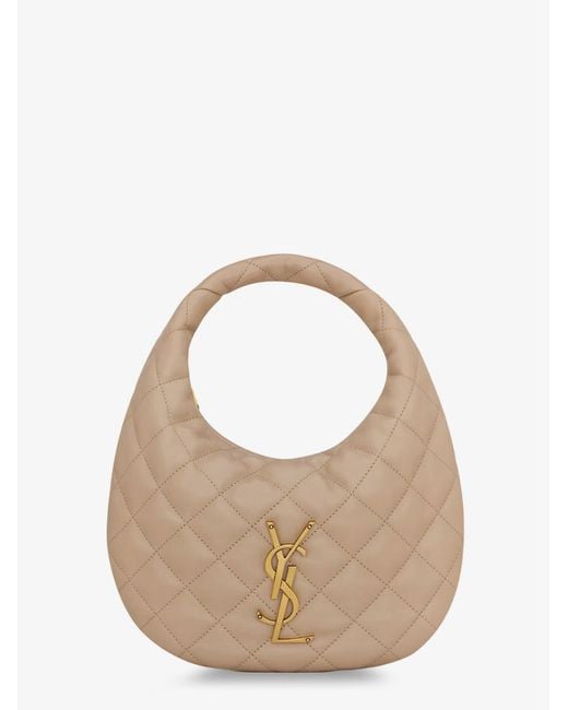Saint Laurent Natural Icarino Leather Handbag