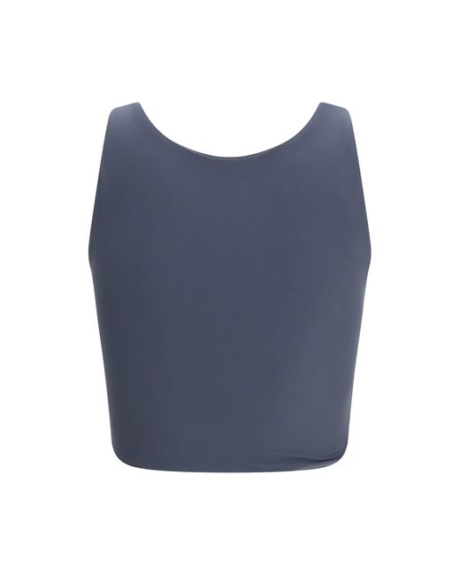 Magda Butrym Blue Ruched Flower Top