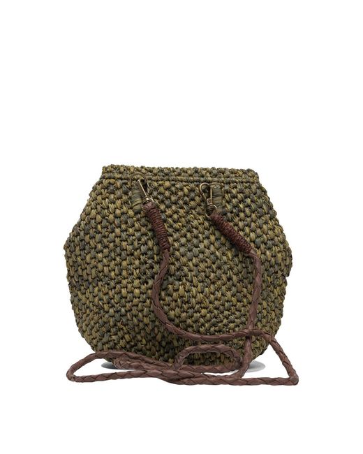 IBELIV Green Zazsavane Raffia Handbag