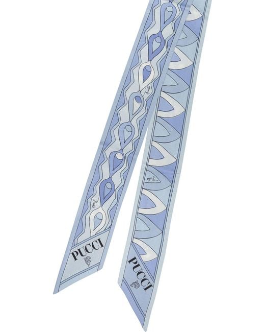 Emilio Pucci Blue Scarf Mix Of Prints