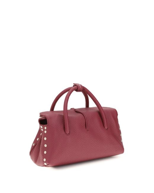 Zanellato Purple Shoulder Bag Dotta Centauro Calf Leather