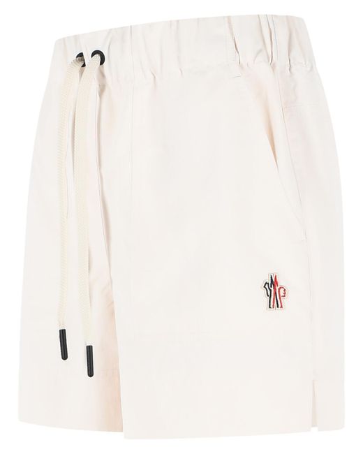 Moncler White Technical 'Froissã' Shorts Ivory