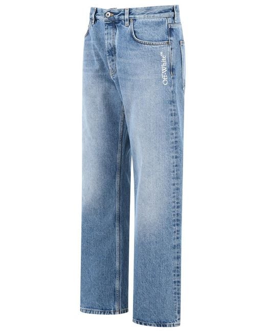 Off-White c/o Virgil Abloh Blue Light Cotton Jeans for men