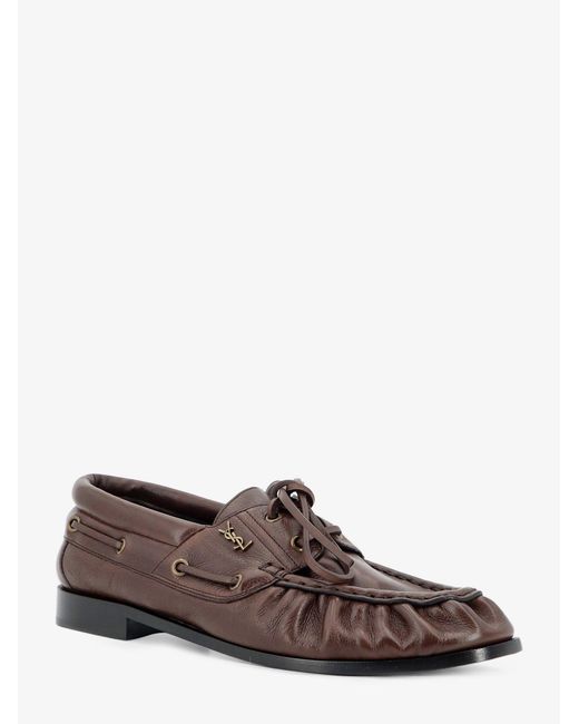 Saint Laurent Brown Le Loafer Bateau Leather Loafers for men