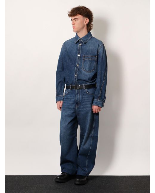 Givenchy Blue Twisted Stone-Washed Denim Jeans for men