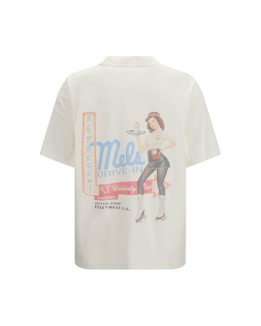 Represent White Mel's Diner T-Shirt Flat for men