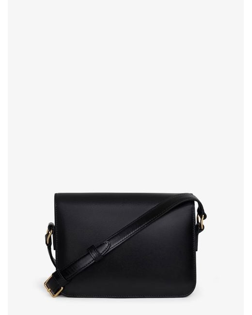 Céline Black Teen Triomphe Leather Crossbody Bag