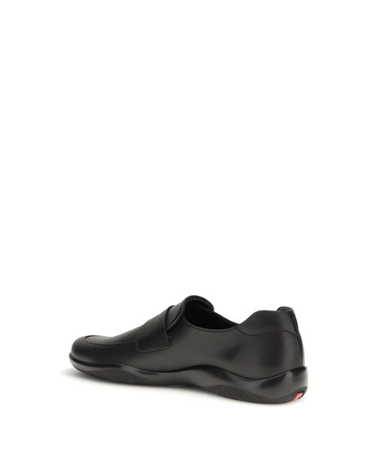 Prada White Toblach Leather Loafers for men