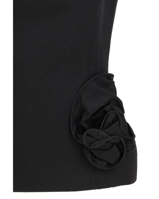 Magda Butrym Black Top With Floral Appliquãs
